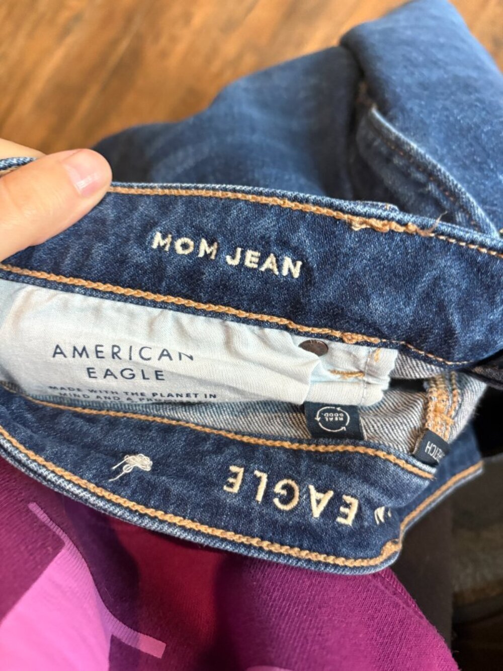 American Eagle Dark Wash Mom Jeans - image 4